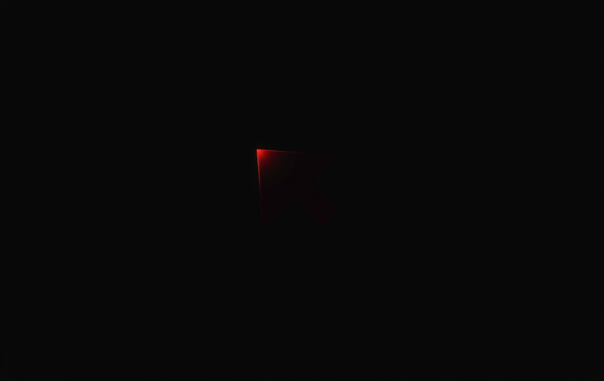 Abstract digital void with a single red cursor