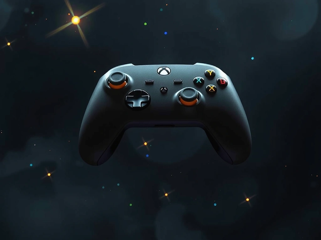 Metrino Pro game controller floating in dark space